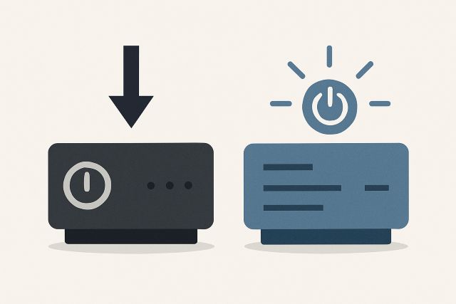 Illustration: a legacy component powering down as a replacement lights up.