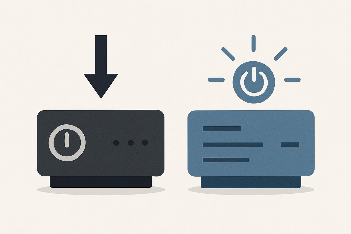 Illustration: a legacy component powering down as a replacement lights up.