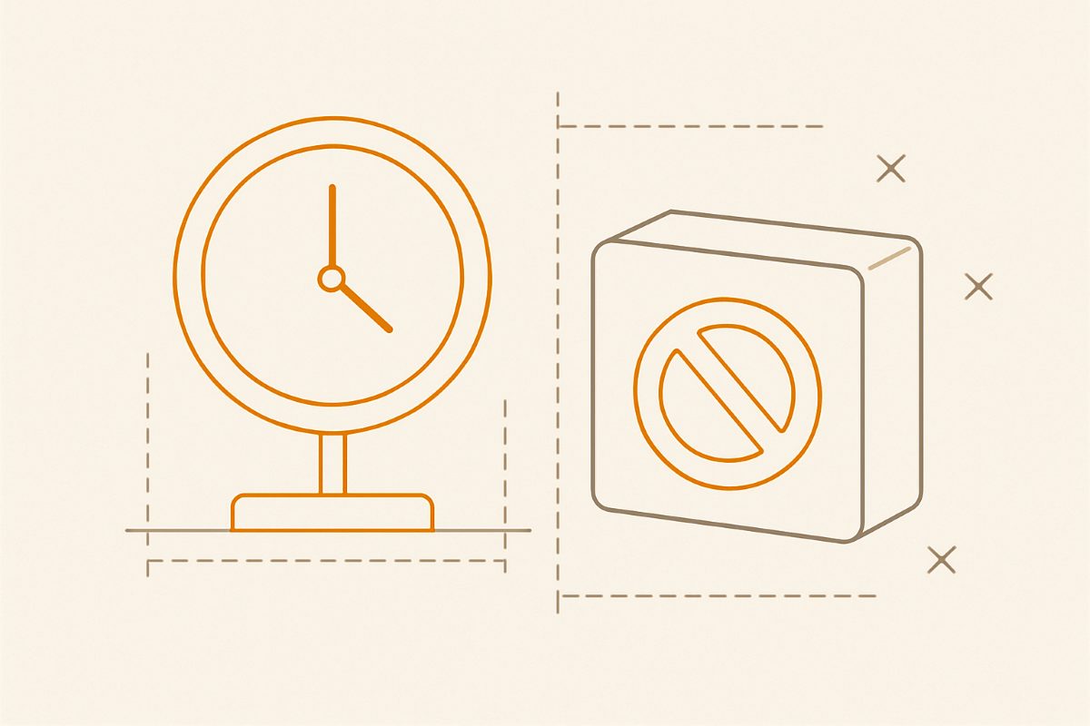 Illustration: a countdown marker beside a deprecated block.