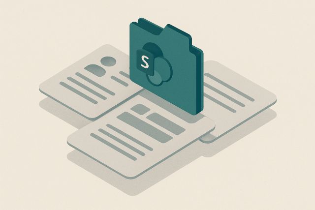 Illustration: layered content containers arranged in depth.