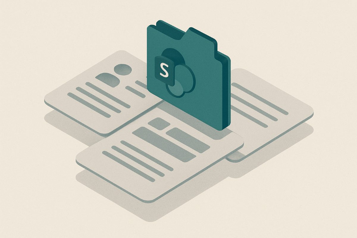 Illustration: layered content containers arranged in depth.