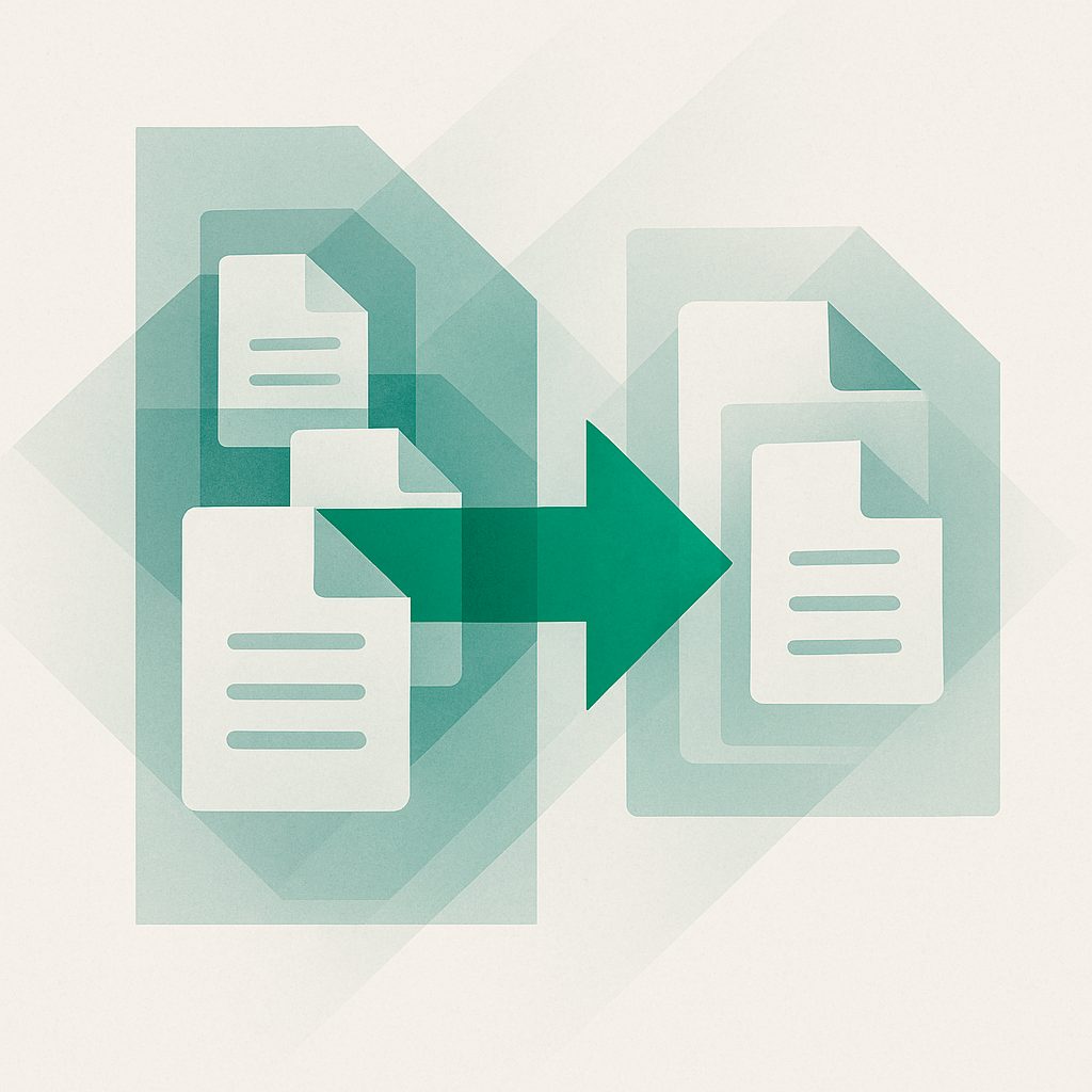 Illustration: a document library duplicating into a second location.