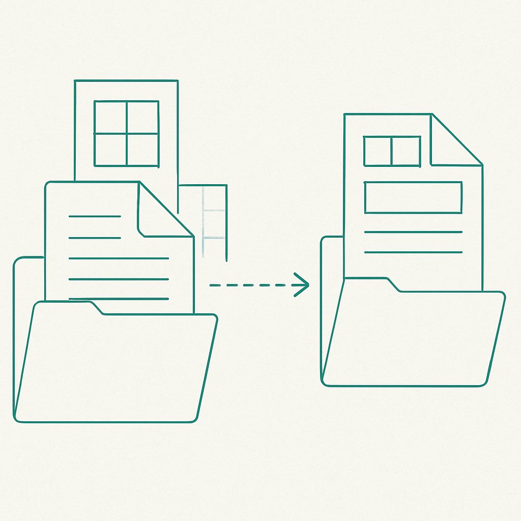 Illustration: a document library duplicating into a second location.