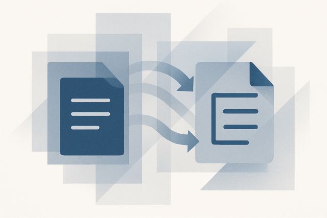 Illustration: a document library duplicating into a second location.