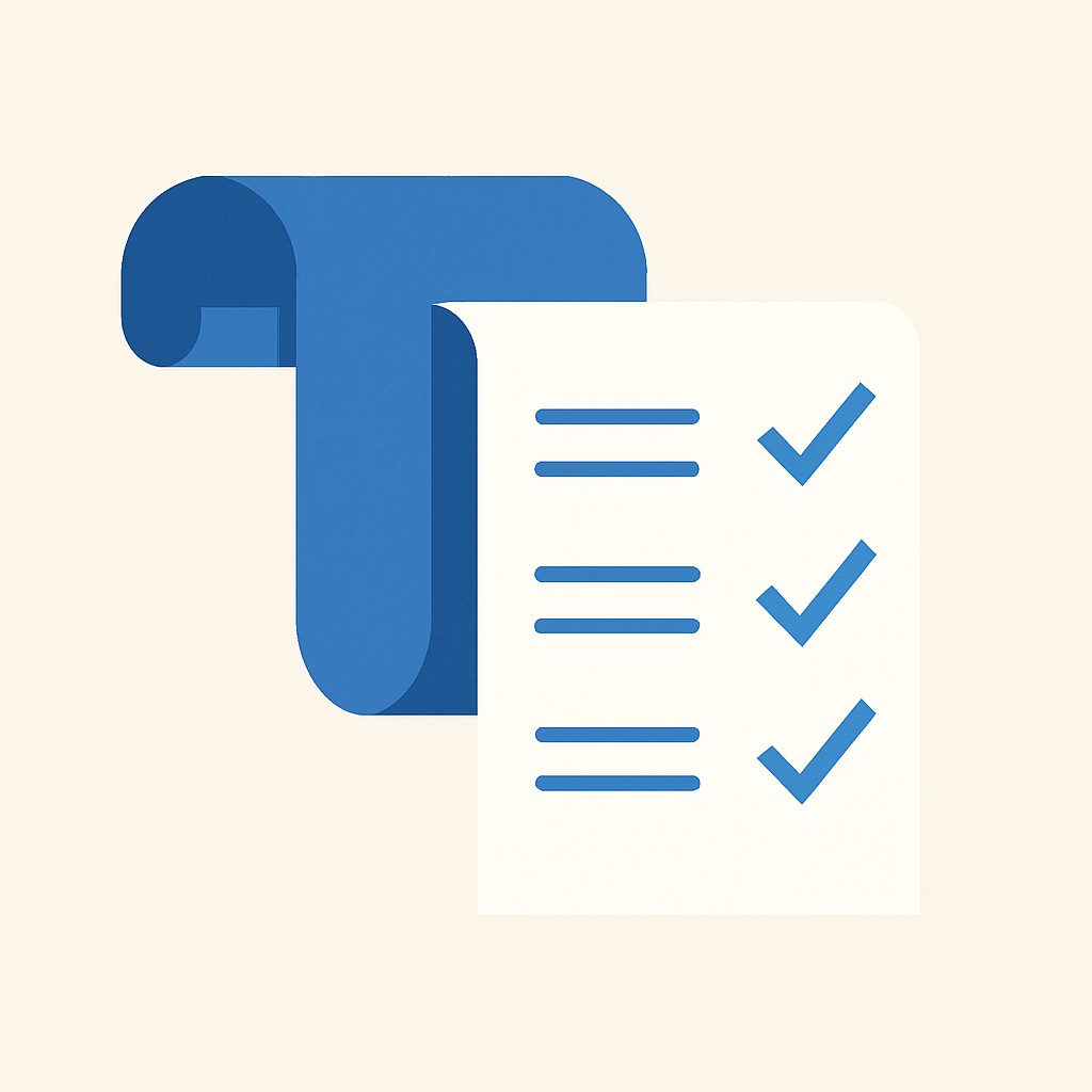 Illustration: an audit trail unrolling into a checklist.