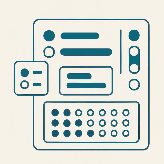Illustration: nested option groups laid out as a control board.