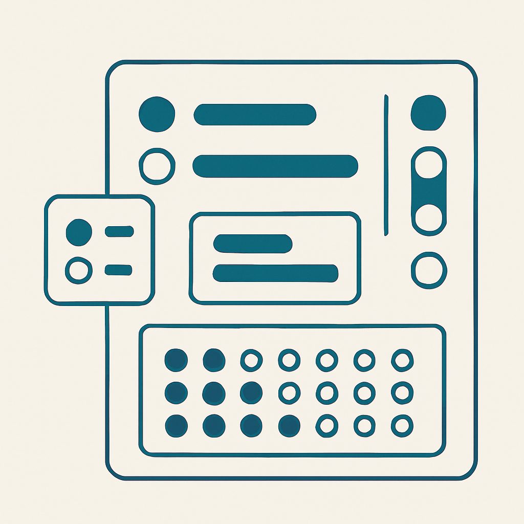 Illustration: nested option groups laid out as a control board.