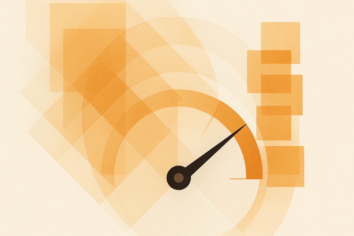 Illustration: a dial pinned at its maximum with overflow items queued.