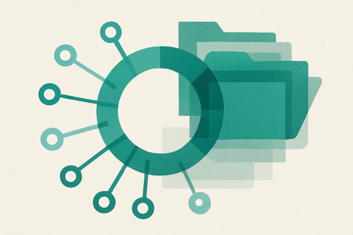 Illustration: a ring of keys mapped to nested folders.