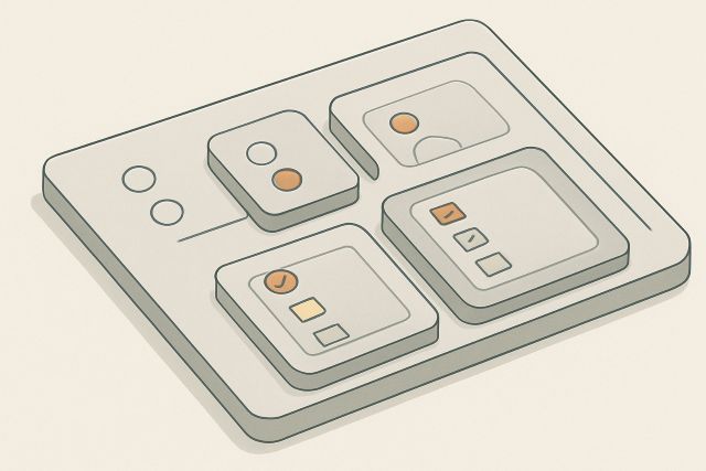 Illustration: nested option groups laid out as a control board.