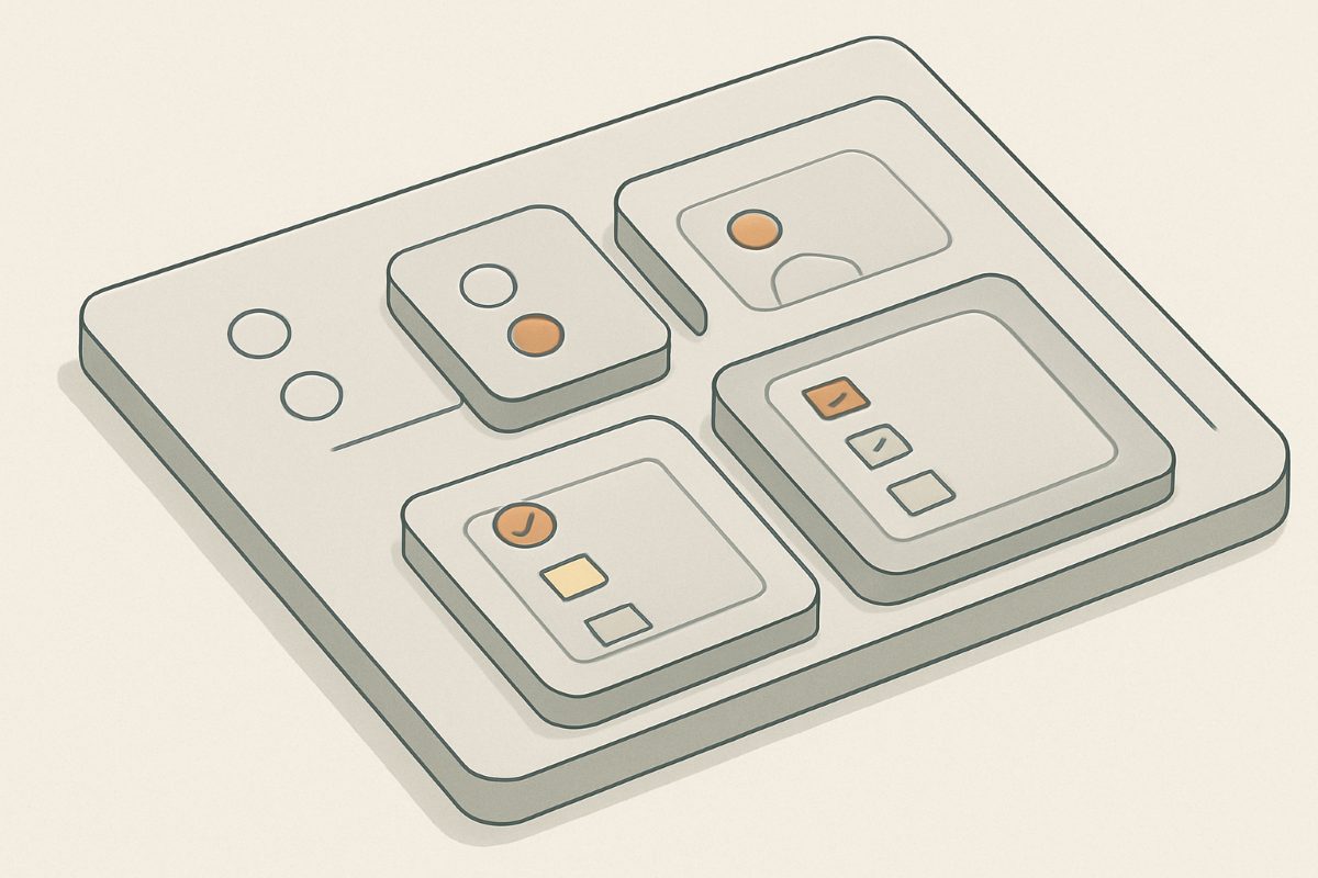 Illustration: nested option groups laid out as a control board.